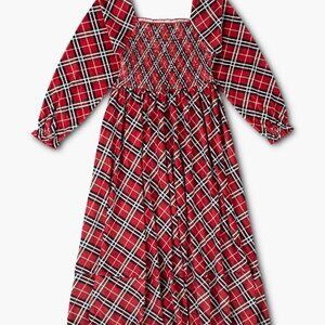 Velour Adult Life of the Party Dress - Christmas Tartan